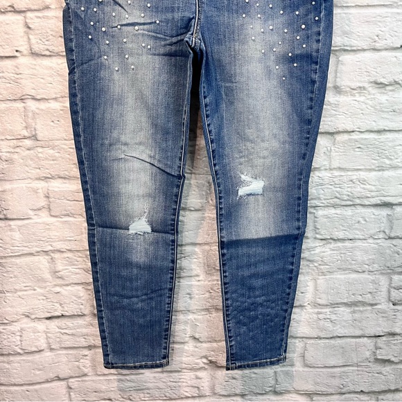 NWT Seven7 Size 16 Mid Rise Skinny Starling  Pearl Jeans Fashion Novelty Denim - Picture 6 of 10